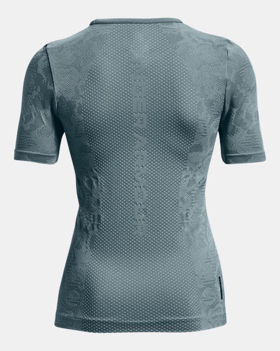 Women's UA RUSH™ HeatGear® Seamless Short Sleeve in Blue image number 6